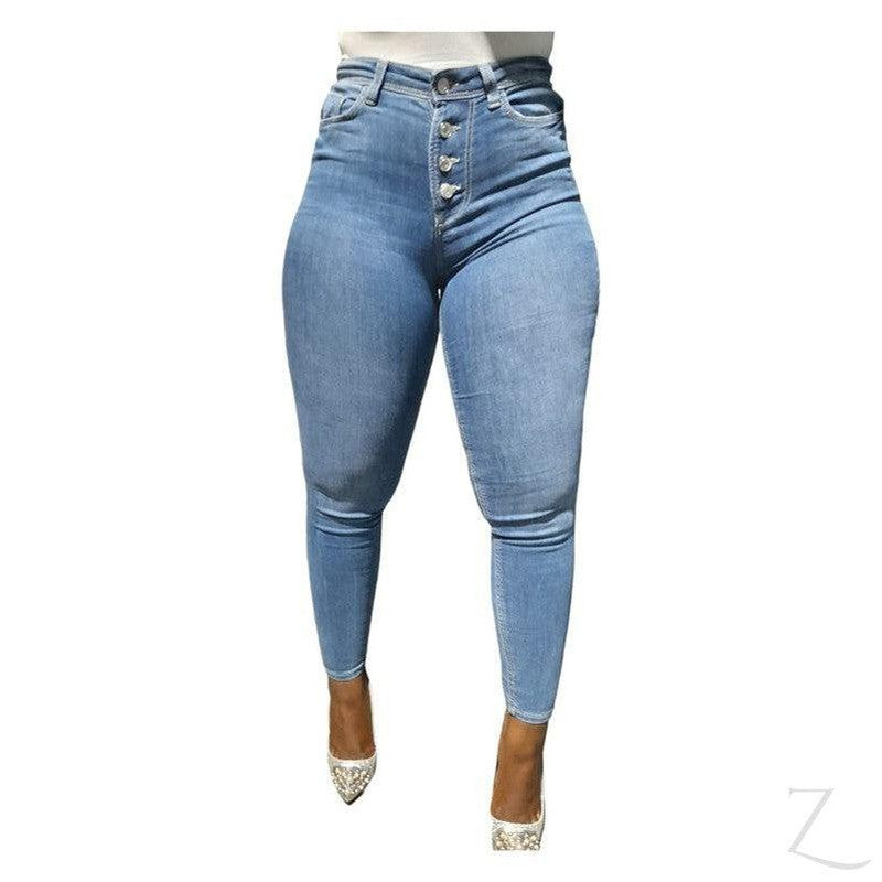 Ladies High Waist Super Stretchy Super Strong Skinny Jeans | Raw Hem |  Ibhuku