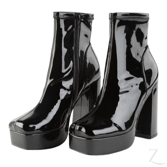 Buy-Ladies Bianca Patent Platform Boots | Ankle Length | "Annie"-Online-in South Africa-on Zalemart