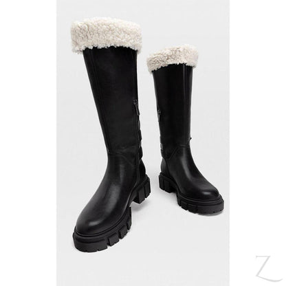 Buy-Ladies Chunky Mid-Calf Boots | Fur Inner | "Sia"-Online-in South Africa-on Zalemart