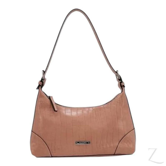 Buy-Ladies Croc Effect Shoulder Bag | "Sithelo"-Pink-Online-in South Africa-on Zalemart