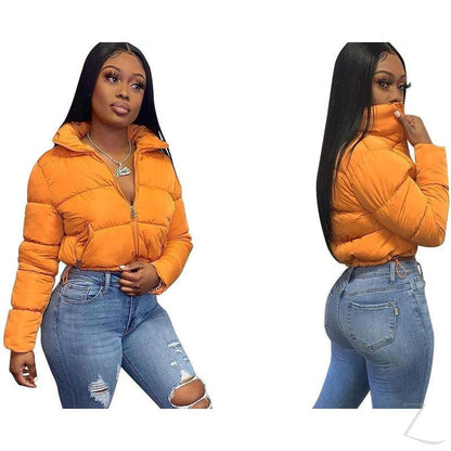 Buy-Ladies Cropped Puffer Jacket | Zipper | "Thingo"-Online-in South Africa-on Zalemart