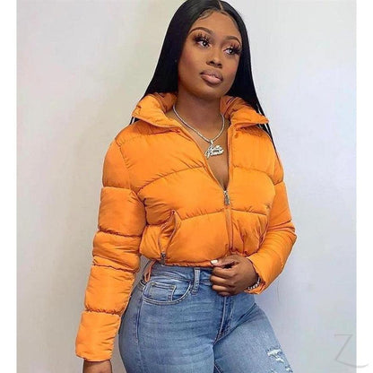 Buy-Ladies Cropped Puffer Jacket | Zipper | "Thingo"-Online-in South Africa-on Zalemart