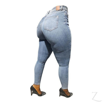 Buy-Ladies Extra High Waist Super Skinny Super Stretchy Strong Denim Jeans | Button Fly | "Ibhuku"-Online-in South Africa-on Zalemart