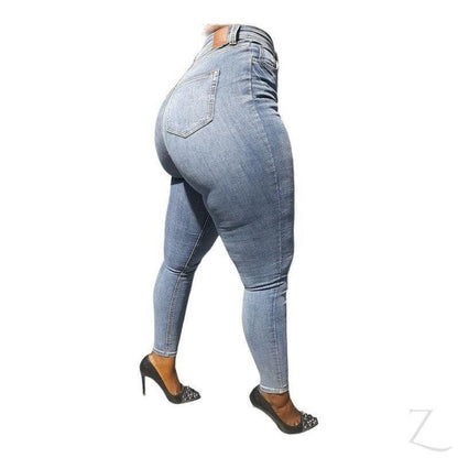 Buy-Ladies Extra High Waist Super Skinny Super Stretchy Strong Denim Jeans | Button Fly | "Ibhuku"-Online-in South Africa-on Zalemart