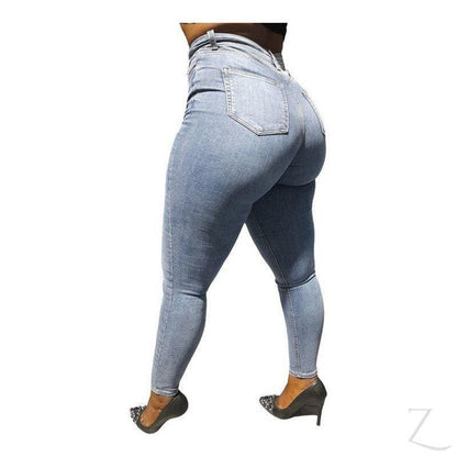 Buy-Ladies Extra High Waist Super Skinny Super Stretchy Strong Denim Jeans | Button Fly | "Ibhuku"-Online-in South Africa-on Zalemart