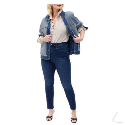 Buy-Ladies Extra High Waist Super Strong Stretchy Skinny Denim Jeans | Plain | "Bobo"-Deep Blue-24-Regular-Online-in South Africa-on Zalemart