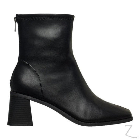 Buy-Ladies Faux Leather Ankle Boots | Block Heel | "Oola"-Black-3-Online-in South Africa-on Zalemart