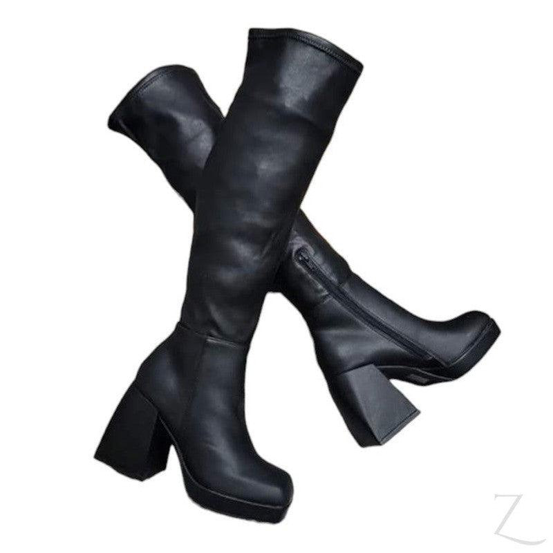 Ladies in high heel boots best sale