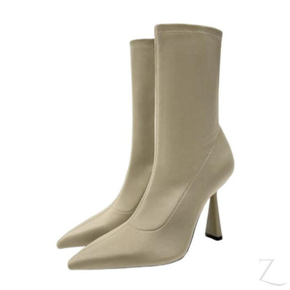 Buy-Ladies High Heel Stretchy Fabric Ankle Boots | "Zia"-Online-in South Africa-on Zalemart