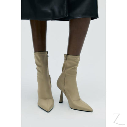 Buy-Ladies High Heel Stretchy Fabric Ankle Boots | "Zia"-Online-in South Africa-on Zalemart