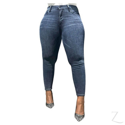 Buy-Ladies High Rise Super Skinny Super Strong Stretchy Denim Jeans | Plain | "Samina"-Deep Blue-24-Regular-Online-in South Africa-on Zalemart