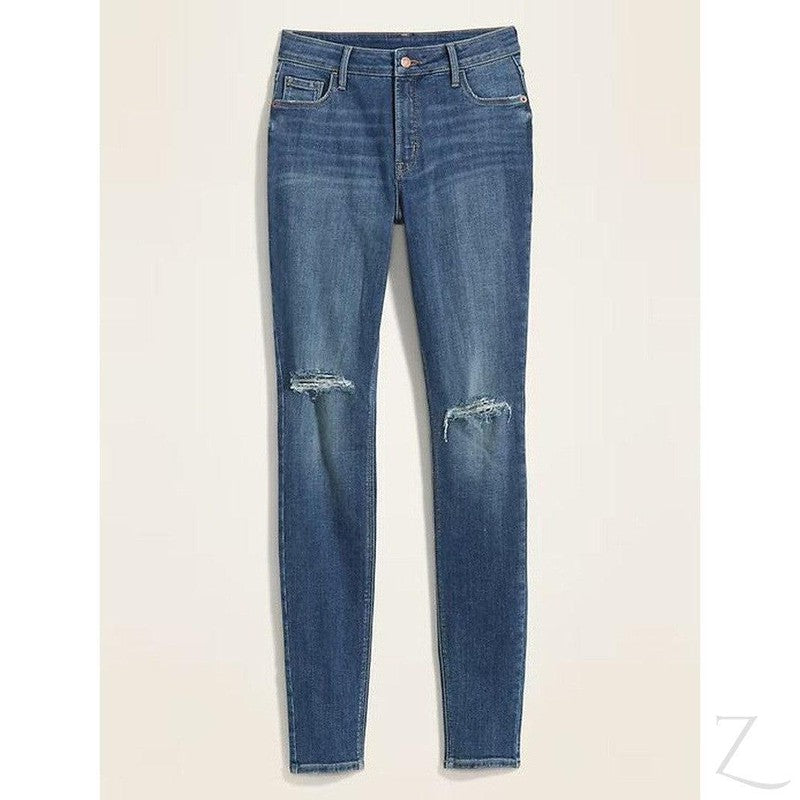 Buy-Ladies High Rise Super Skinny Super Strong Stretchy Denim Jeans | Ripped | "Samina"-Online-in South Africa-on Zalemart