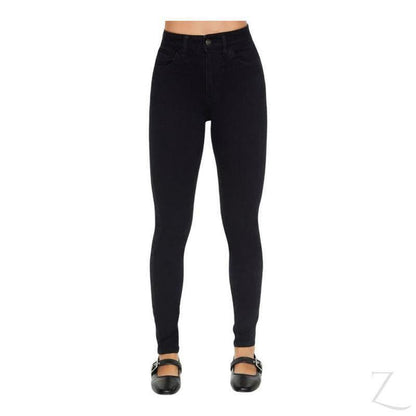 Buy-Ladies High Rise Super Stretchy Super Skinny Strong Denim Jeans | Plain | "Fele"-Black-30-Online-in South Africa-on Zalemart