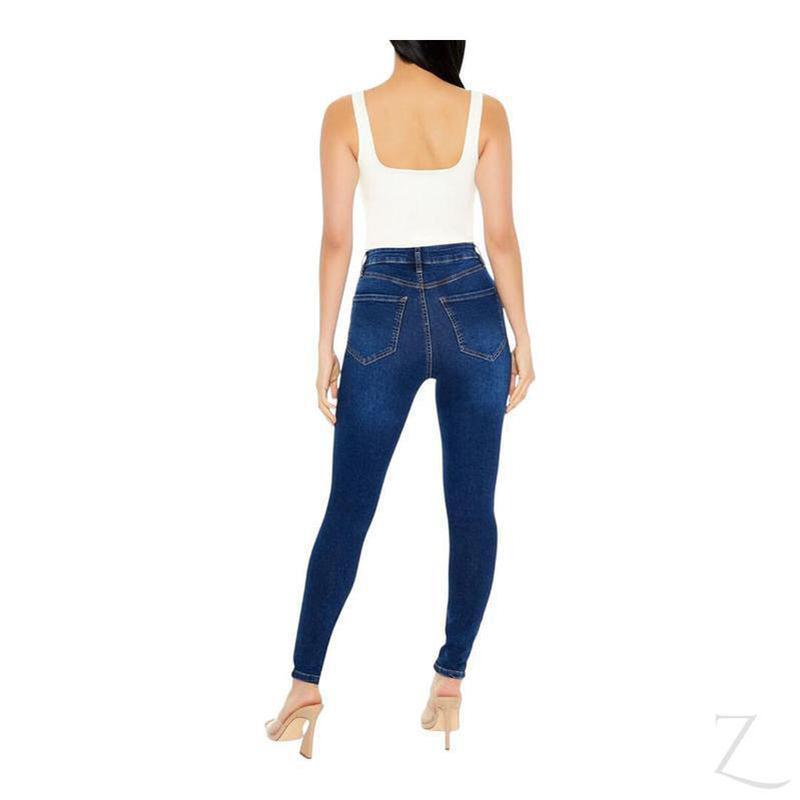 Buy-Ladies High Rise Super Stretchy Super Skinny Strong Denim Jeans | Plain | "Fele"-Online-in South Africa-on Zalemart