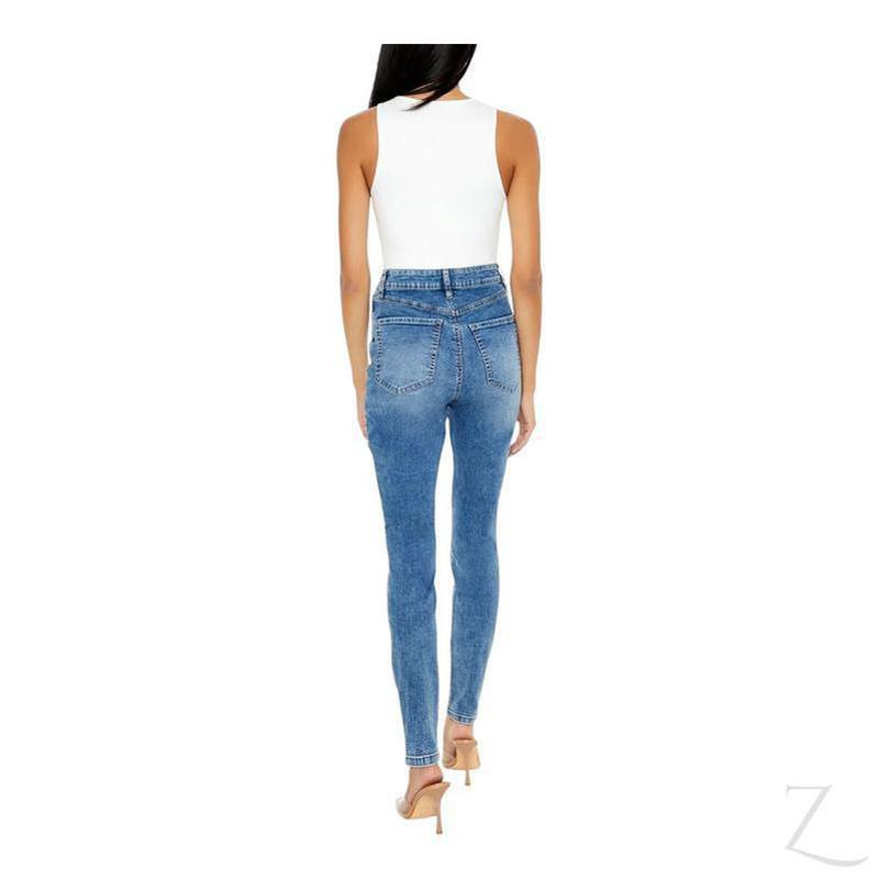 Buy-Ladies High Rise Super Stretchy Super Skinny Strong Denim Jeans | Plain | "Fele"-Online-in South Africa-on Zalemart