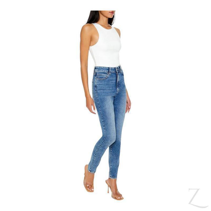 Buy-Ladies High Rise Super Stretchy Super Skinny Strong Denim Jeans | Plain | "Fele"-Online-in South Africa-on Zalemart