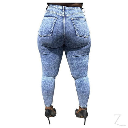 Buy-Ladies High Rise Super Stretchy Super Skinny Super Strong Denim Jeans | Ripped | "Futhi"-Online-in South Africa-on Zalemart