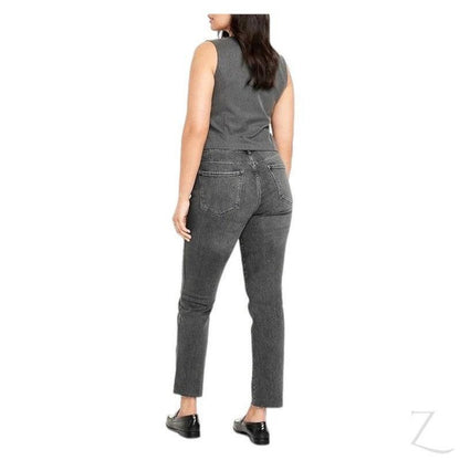 Buy-Ladies High Rise Super Strong Slightly Stretchy Slim Fit Denim Jeans With Cropped Hem | Plain | "Samina"-Online-in South Africa-on Zalemart