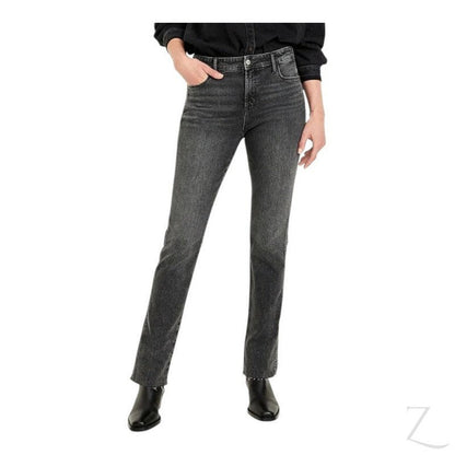 Buy-Ladies High Rise Super Strong Slightly Stretchy Slim Fit Denim Jeans With Cropped Hem | Plain | "Samina"-Online-in South Africa-on Zalemart