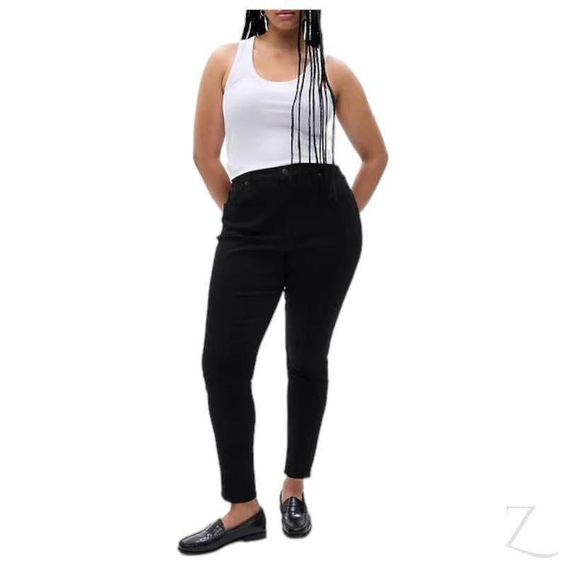 Buy-Ladies High Rise Super Strong Stretchy Skinny Denim Jeans | Plain | "Bobo"-Black-24-Regular-Online-in South Africa-on Zalemart