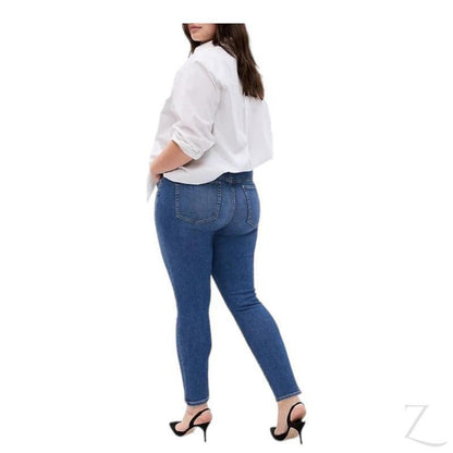 Buy-Ladies High Rise Super Strong Stretchy Skinny Denim Jeans | Plain | "Bobo"-Online-in South Africa-on Zalemart