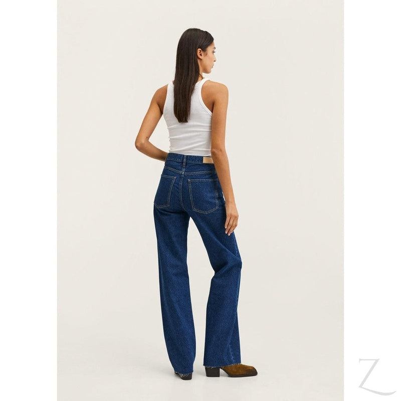 Wideleg low frayed hem jeans - Woman