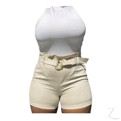 Buy-Ladies High Waist Paper Bag Linen Shorts | "Oola"-Online-in South Africa-on Zalemart