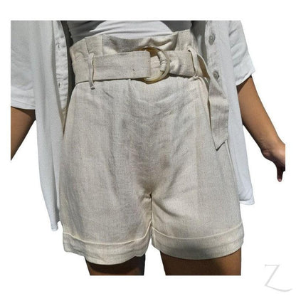 Buy-Ladies High Waist Paper Bag Linen Shorts | "Oola"-Online-in South Africa-on Zalemart