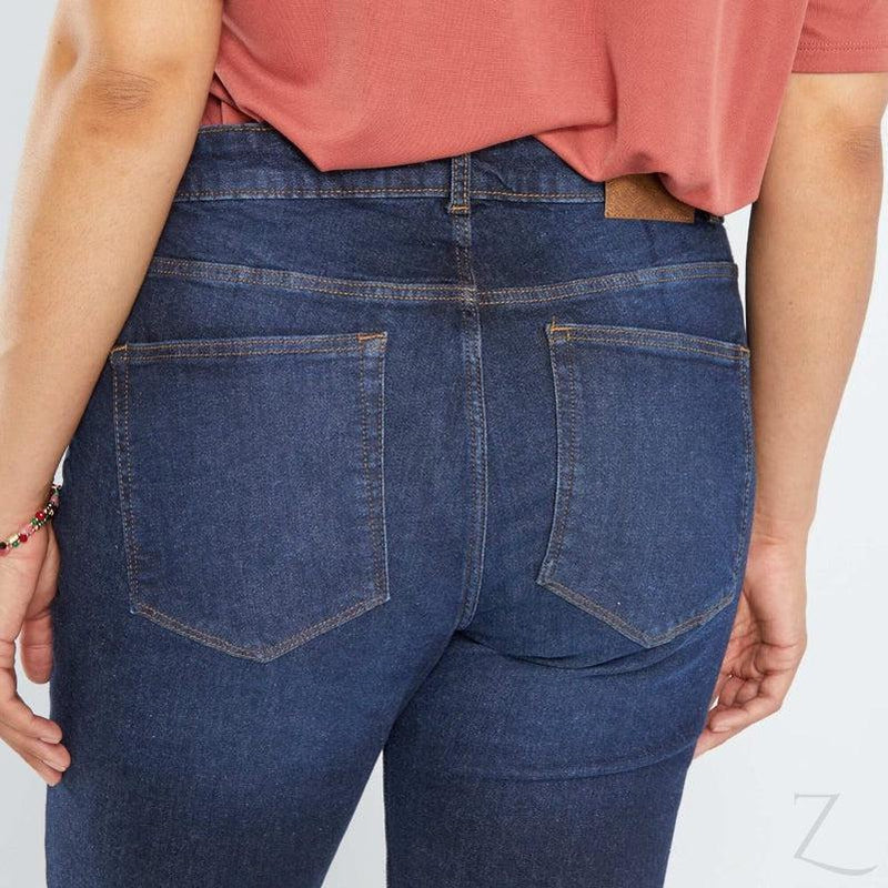 Buy-Ladies High Waist Slightly Stretchy Strong Regular Fit Denim Jeans | Long | "Mina"-Online-in South Africa-on Zalemart
