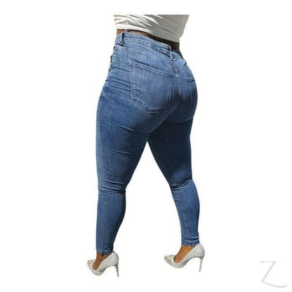 Buy-Ladies High Waist Super Skinny Stretchy Strong Denim Jeans | Plain | "Ibhuku"-Online-in South Africa-on Zalemart