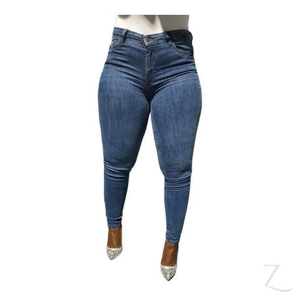 Buy-Ladies High Waist Super Skinny Stretchy Strong Denim Jeans | Plain | "Ibhuku"-Online-in South Africa-on Zalemart