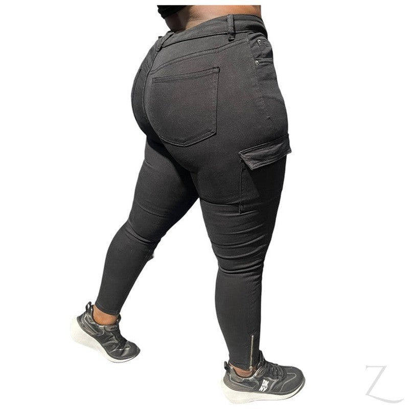 Ladies High Waist Super Skinny Strong Stretchy Cargo Pants