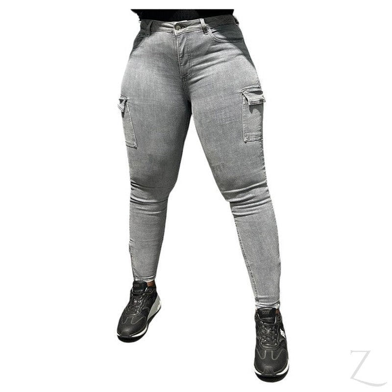 Buy-Ladies High Waist Super Skinny Strong Stretchy Cargo Pants | Zip Detail | "Oola"-Online-in South Africa-on Zalemart