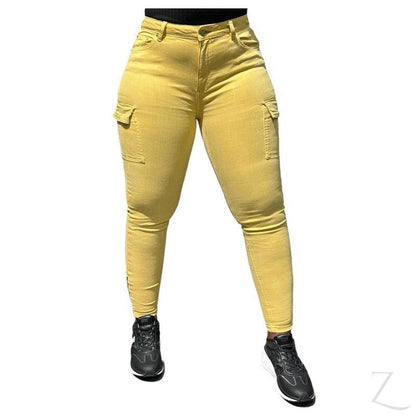 Buy-Ladies High Waist Super Skinny Strong Stretchy Cargo Pants | Zip Detail | "Oola"-Online-in South Africa-on Zalemart