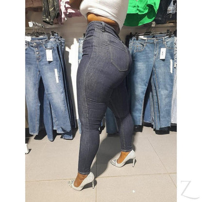 Buy-Ladies High Waist Super Skinny Super Stretchy Super Strong Denim Jeans | Plain | "Ibhuku"-Online-in South Africa-on Zalemart