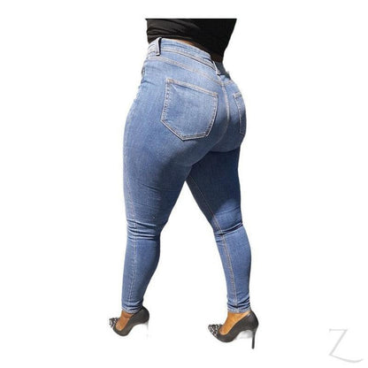 Buy-Ladies High Waist Super Skinny Super Strong Stretchy Denim Jeans | Plain | "Ibhuku"-Online-in South Africa-on Zalemart