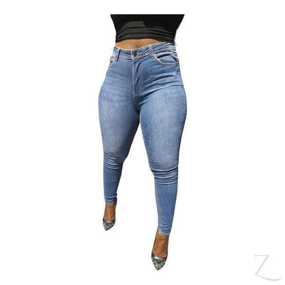 Buy-Ladies High Waist Super Skinny Super Strong Stretchy Denim Jeans | Plain | "Ibhuku"-Online-in South Africa-on Zalemart