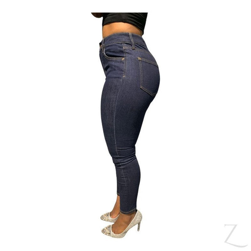 Buy-Ladies High Waist Super Strong Stretchy Skinny Denim Jeans | Plain | "Roo"-Online-in South Africa-on Zalemart