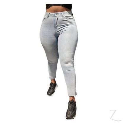 Buy-Ladies High Waist Super Strong Stretchy Skinny Jeans | Slit Hem | "Ibhuku"-Online-in South Africa-on Zalemart