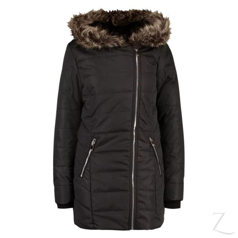 Buy-Ladies Hooded Parka Jacket | Faux Fur Trim | "Moya"-Online-in South Africa-on Zalemart