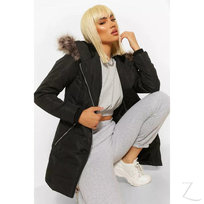 Buy-Ladies Hooded Parka Jacket | Faux Fur Trim | "Moya"-Online-in South Africa-on Zalemart