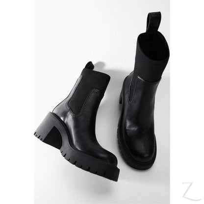 Buy-Ladies Medium Leg Block Heel Boots | Track Outsole | "Sithelo"-Online-in South Africa-on Zalemart