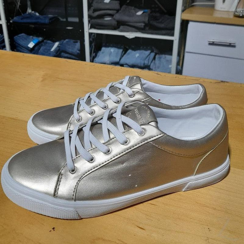 Metallic lace up on sale sneakers