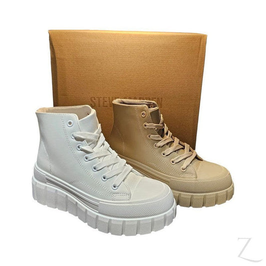 Buy-Ladies Platform Ankle Boots | Flat Sole | "Annie"-White-4-Online-in South Africa-on Zalemart