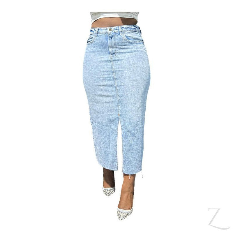 Buy-Ladies Strong Pencil Cropped Denim Skirt | Maxi | "Zana"-Online-in South Africa-on Zalemart