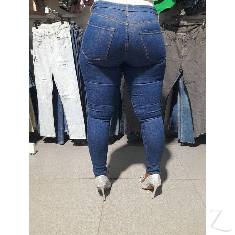 Buy-Ladies Super Skinny Slightly Stretchy Strong Denim Jeans | Plain | "Ibhuku"-Online-in South Africa-on Zalemart