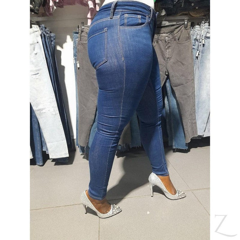 Buy-Ladies Super Skinny Slightly Stretchy Strong Denim Jeans | Plain | "Ibhuku"-Online-in South Africa-on Zalemart