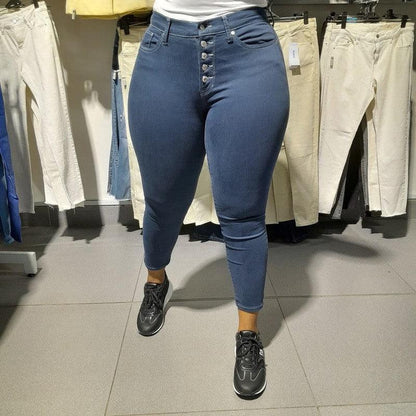 Buy-Ladies Super Skinny Stretchy Strong Ankle Grazer Denim Jeans | Button Fly | "Umi"-Online-in South Africa-on Zalemart