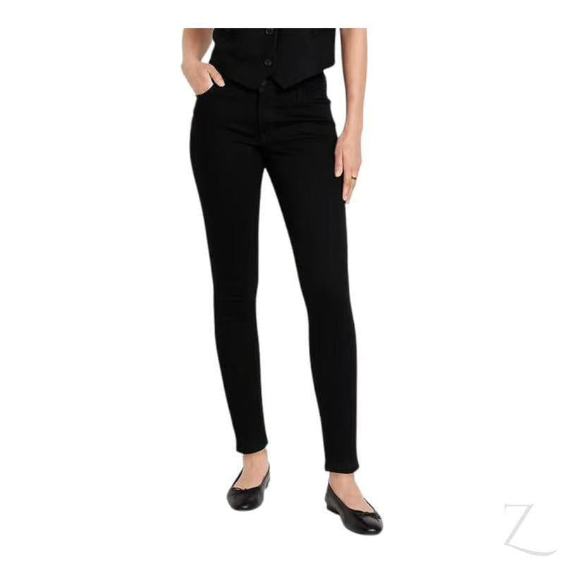 Buy-Ladies Super Skinny Super Strong Stretchy Denim Jeans | Plain | "Samina"-Black-24-Regular-Online-in South Africa-on Zalemart