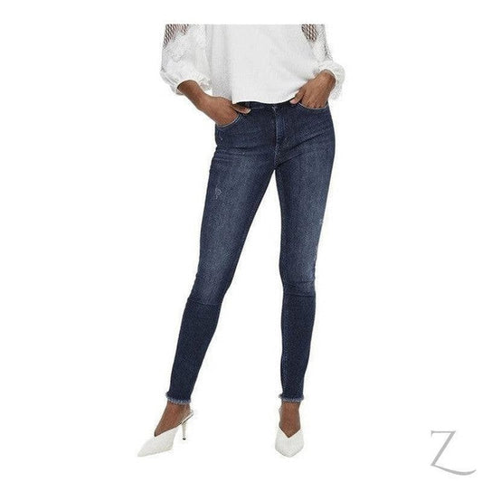 Buy-Ladies Super Stretchy Super Skinny Denim Jeans | Detailed | "Phela"-Dark Blue-30-Regular-Online-in South Africa-on Zalemart